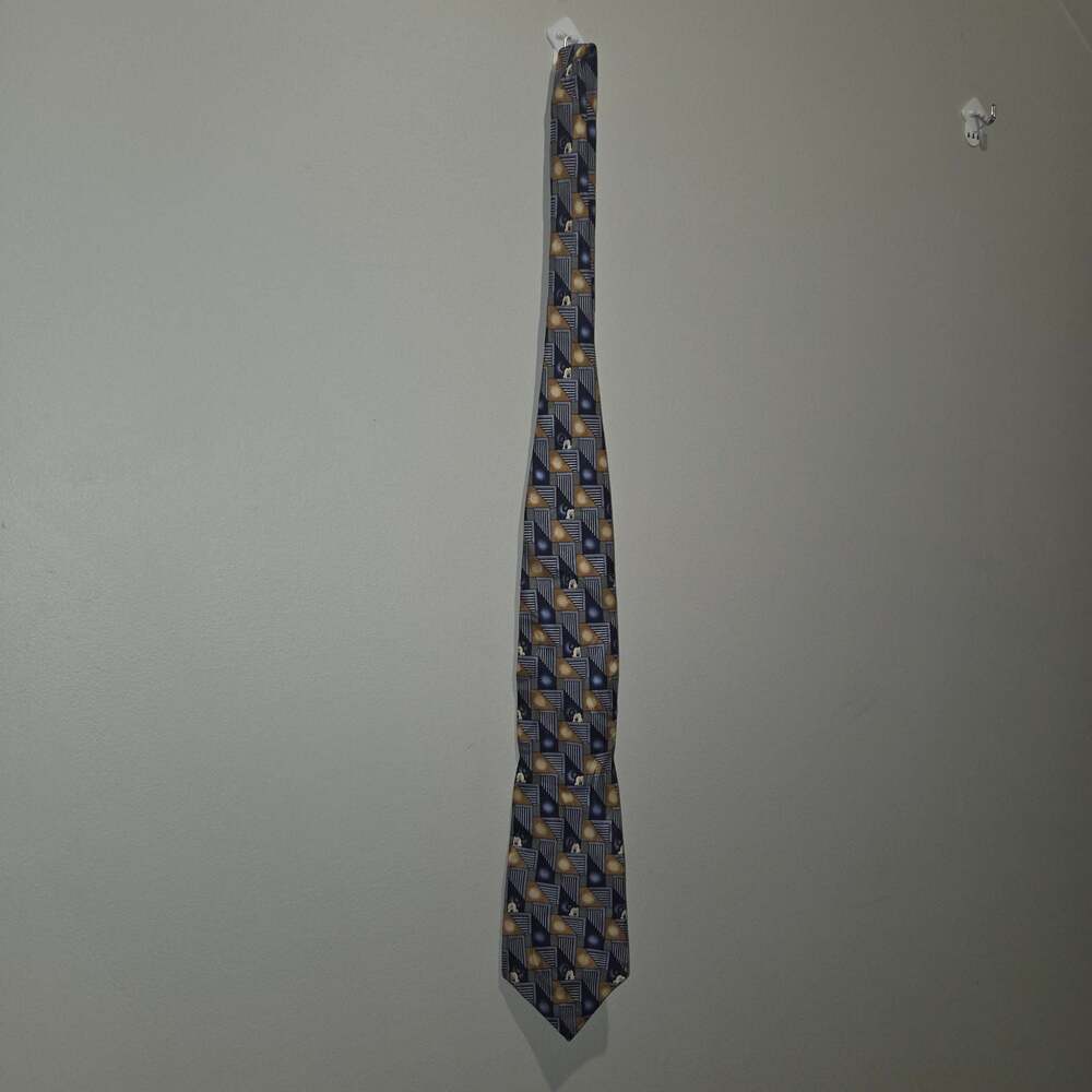 Walt Disney World Men's Necktie Geometric Mickey Mouse Pattern Silk